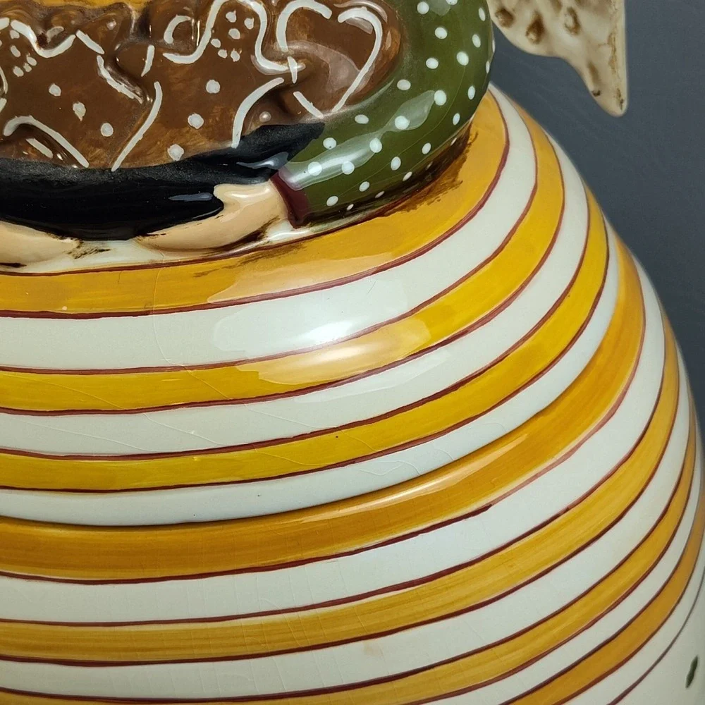 Vintage RARE‎ Department 56 Christmas Angel Cookie Jar Christmas Tradition 13